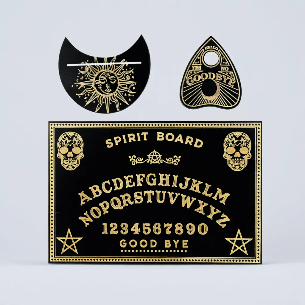 Spiritbord maan en doodshoofdvlinder